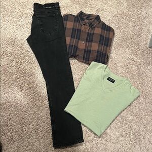 Complete Outfit! 3 pieces! Jean, T and Flannel!